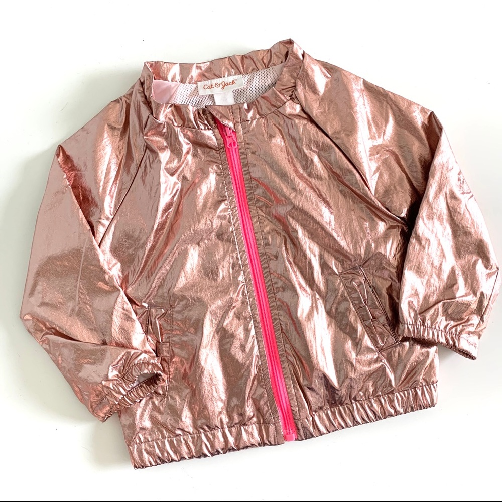 NWOT Cat & Jack rose gold metallic jacket